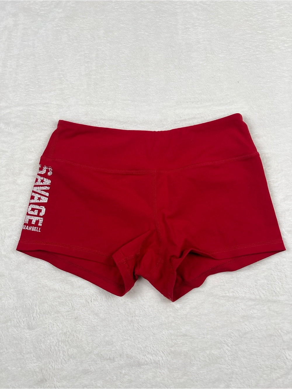 Savage Barbell Red Spandex Lifting Athletic Shorts M